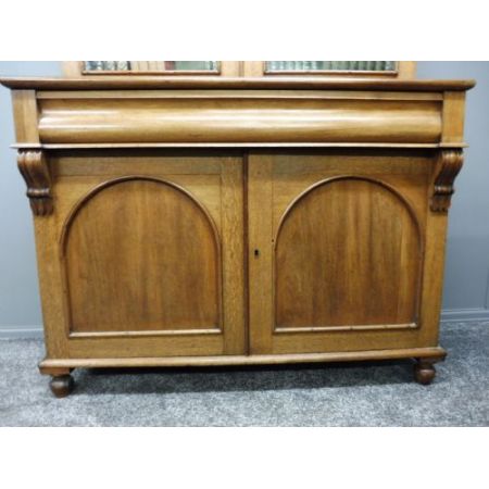 Viktorianisches Eichen und Mahagoni Bücherregal 