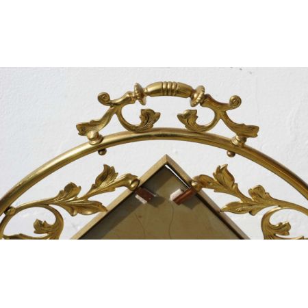 Mirrored brass Feuerschirm Kaminschirm mit Spiegel Messing antik ca. 1910-1920