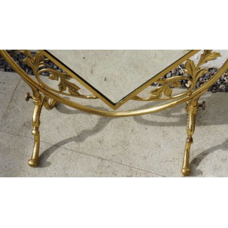 Mirrored brass Feuerschirm Kaminschirm mit Spiegel Messing antik ca. 1910-1920