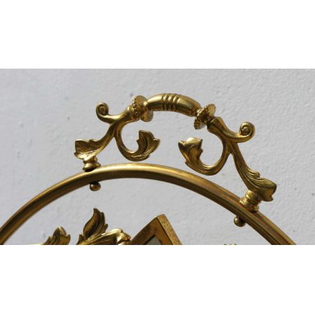 Mirrored brass Feuerschirm Kaminschirm mit Spiegel Messing antik ca. 1910-1920