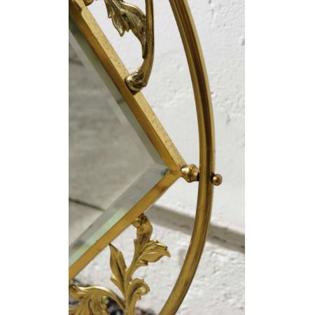 Mirrored brass Feuerschirm Kaminschirm mit Spiegel Messing antik ca. 1910-1920