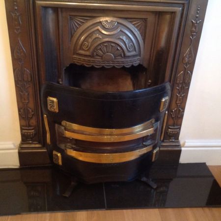 Brandschutz aus Messing und Leder um 1900