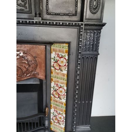 Viktorianischer Gusseisen Kachelofen