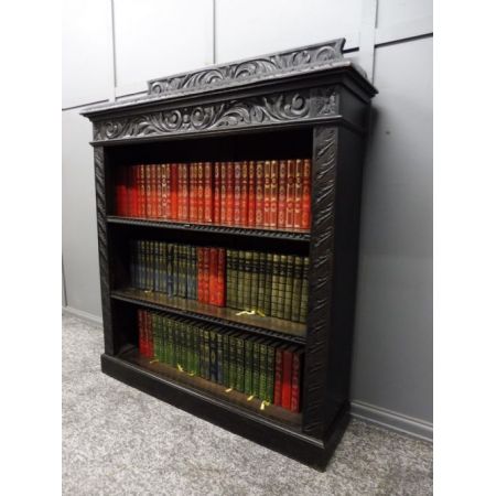 Viktorianischea Bücherregal aus dunkler Eiche