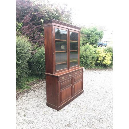 Viktorianischer Bücherschrank aus Nussbaum mit 2 Türen