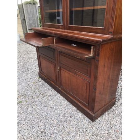 Viktorianischer Bücherschrank aus Nussbaum mit 2 Türen