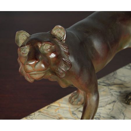 Art Deco Skulptur von zwei großen Panthern um 1930