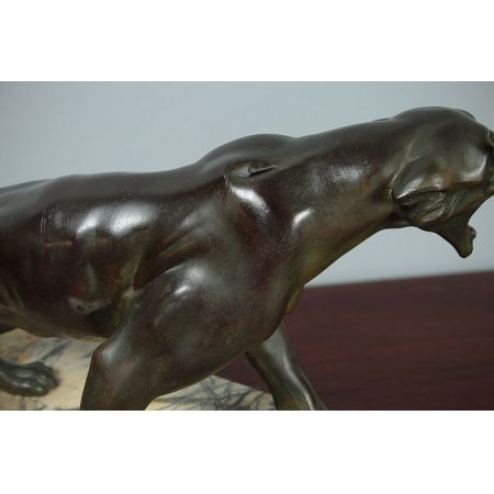 Art Deco Skulptur von zwei großen Panthern um 1930