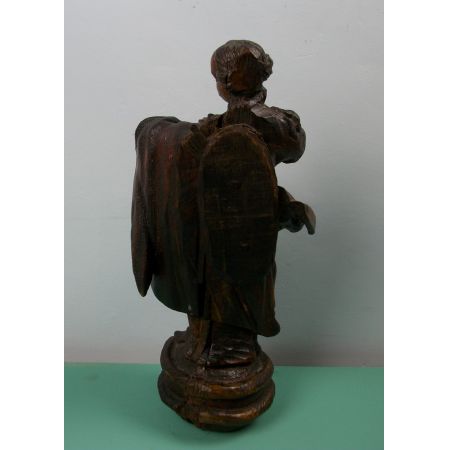 Skulptur  Eiche der Madonna aus dem 17. Jahrhundert , italienische Schnitzerei in Eiche