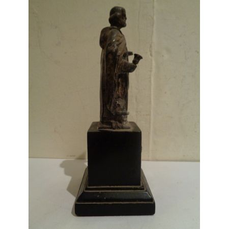 Antike kleine Figur aus Sterlingsilber des Heiligen Antonius