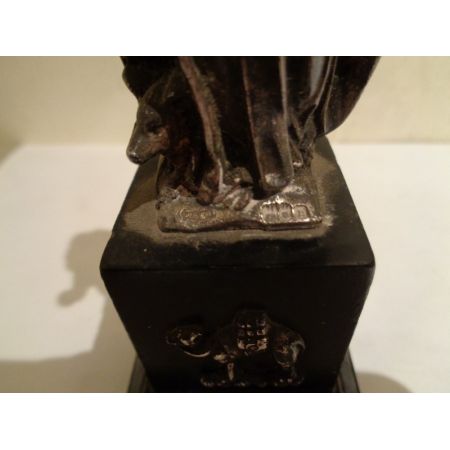 Antike kleine Figur aus Sterlingsilber des Heiligen Antonius