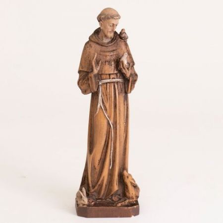 Antike Holzstatue des Heiligen Franziskus gefretigt von Assisi.19. Jahrhunderts.