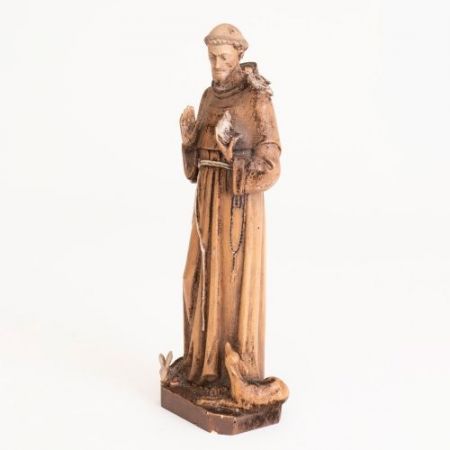 Antike Holzstatue des Heiligen Franziskus gefretigt von Assisi.19. Jahrhunderts.