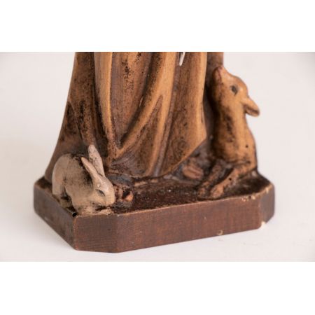 Antike Holzstatue des Heiligen Franziskus gefretigt von Assisi.19. Jahrhunderts.