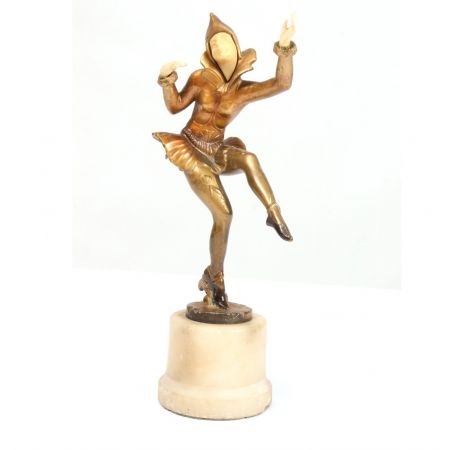 Antike Art Deco Bronzefigur. Etwa 1930