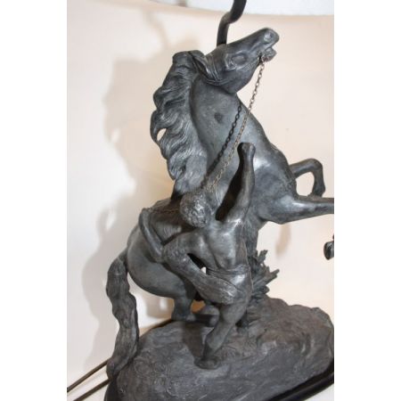 Skulptur "Spelter-Marley-Pferde". Spätes 19. Jhr.