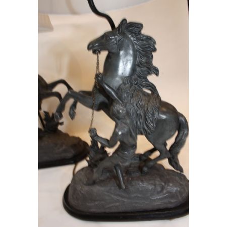 Skulptur "Spelter-Marley-Pferde". Spätes 19. Jhr.