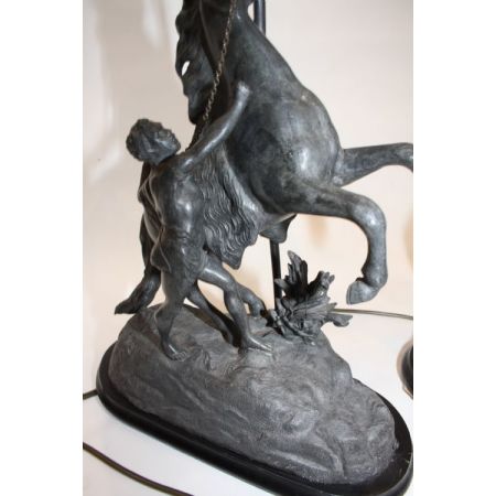 Skulptur "Spelter-Marley-Pferde". Spätes 19. Jhr.