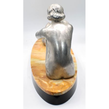 Art Deco Figur Mädchen und Schwan