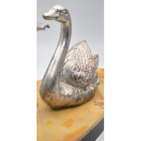 Art Deco Figur Mädchen und Schwan