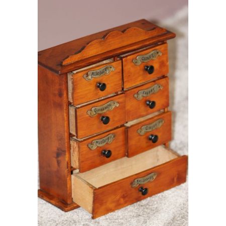 Edwardianisches Set aus Gewürzschubladen