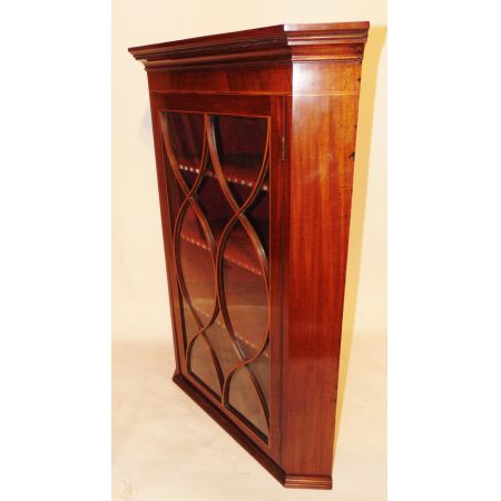 Hängender Eck_ Mahagonieckschrank   1890 Massivholz