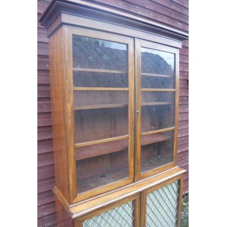 Antiker zweiteiliger Bücherschrank aus Mahogani, ca. 19. Jahrhundert 