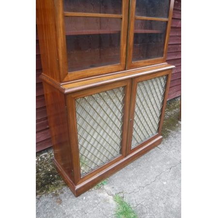 Antiker zweiteiliger Bücherschrank aus Mahogani, ca. 19. Jahrhundert 