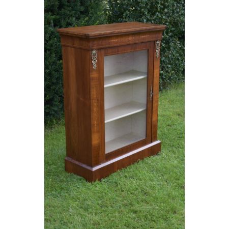 Antike viktorianische Pier Vitrine aus Walnussholz, ca. 1860