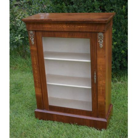 Antike viktorianische Pier Vitrine aus Walnussholz, ca. 1860