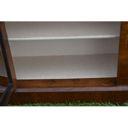 Antike viktorianische Pier Vitrine aus Walnussholz, ca. 1860