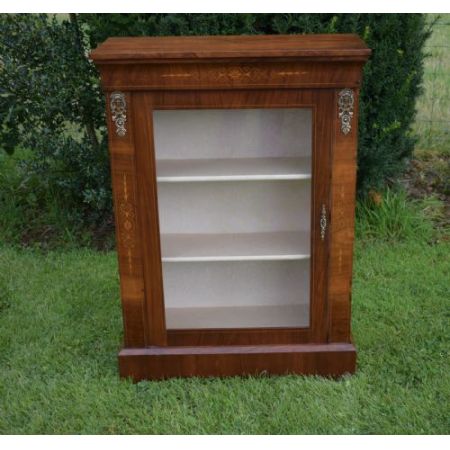 Antike viktorianische Pier Vitrine aus Walnussholz, ca. 1860