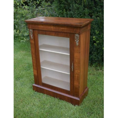 Antike viktorianische Pier Vitrine aus Walnussholz, ca. 1860