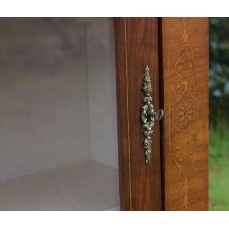 Antike viktorianische Pier Vitrine aus Walnussholz, ca. 1860