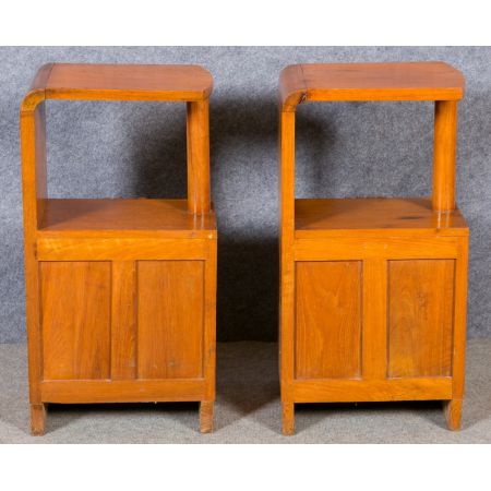 Ein Paar Art Deco Teak Nachttische antik ca 1920