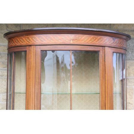 Edwardianisch Schrank Intarsienschrank Vitrine Antik Mahagoni Massivholz