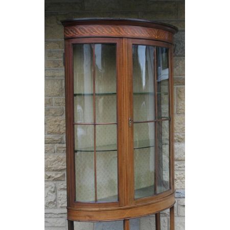 Edwardianisch Schrank Intarsienschrank Vitrine Antik Mahagoni Massivholz