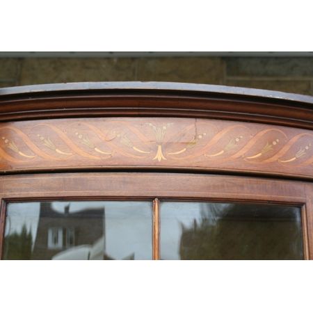 Edwardianisch Schrank Intarsienschrank Vitrine Antik Mahagoni Massivholz