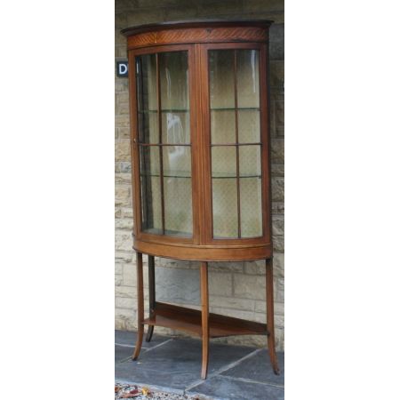Edwardianisch Schrank Intarsienschrank Vitrine Antik Mahagoni Massivholz