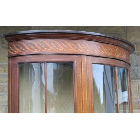 Edwardianisch Schrank Intarsienschrank Vitrine Antik Mahagoni Massivholz