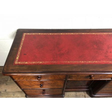 Schreibtisch Massivholz Mahagoni flame desk Antik viktorianisch