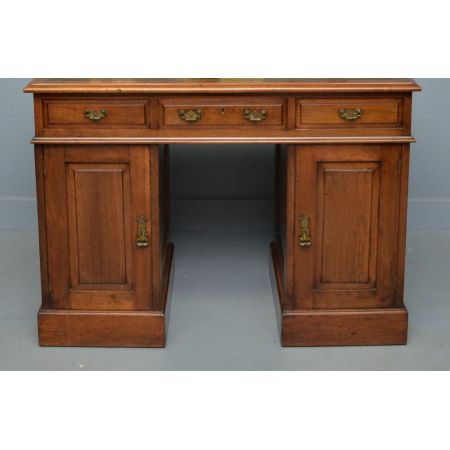 Viktorianischer Schreibtisch Massivholz mit Mahagoni Antik