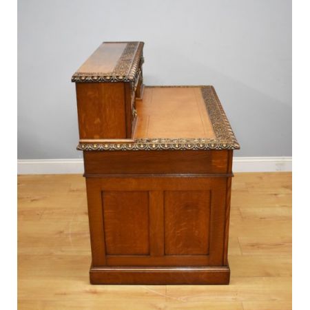 Edel geschnitzter Schreibtisch Antik Massivholz Eiche viktorianisch