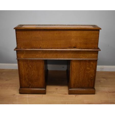 Edel geschnitzter Schreibtisch Antik Massivholz Eiche viktorianisch