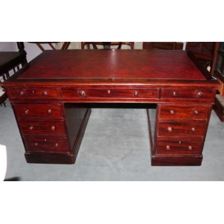 Antiker Mahagoni Partnerschreibtisch aus der frühen viktorianischen Zeit