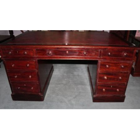 Antiker Mahagoni Partnerschreibtisch aus der frühen viktorianischen Zeit