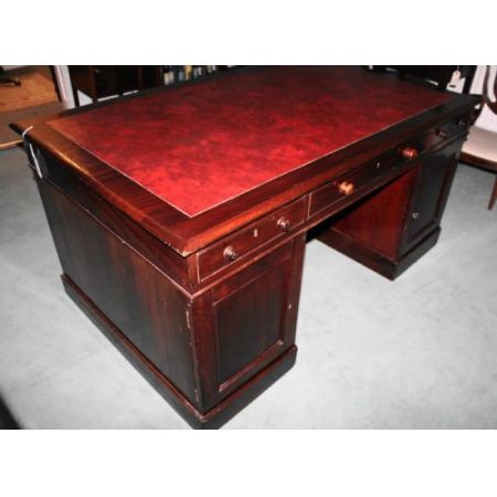 Antiker Mahagoni Partnerschreibtisch aus der frühen viktorianischen Zeit