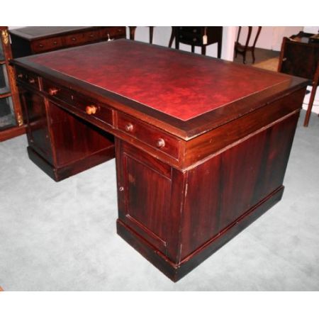 Antiker Mahagoni Partnerschreibtisch aus der frühen viktorianischen Zeit