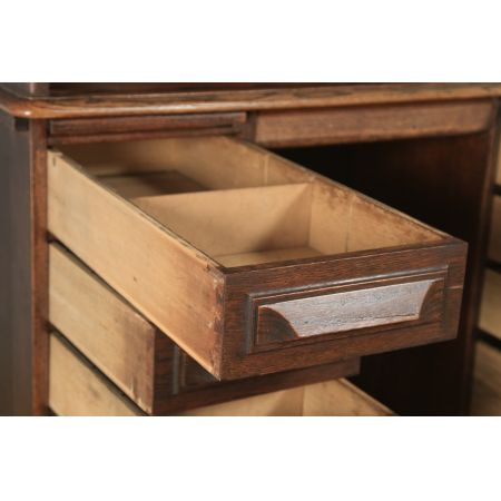 Antiker englischer Rollschreibtisch, Rollpult aus Eiche / roll top pedestal office desk, circa 1920 George V