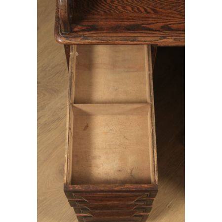 Antiker englischer Rollschreibtisch, Rollpult aus Eiche / roll top pedestal office desk, circa 1920 George V